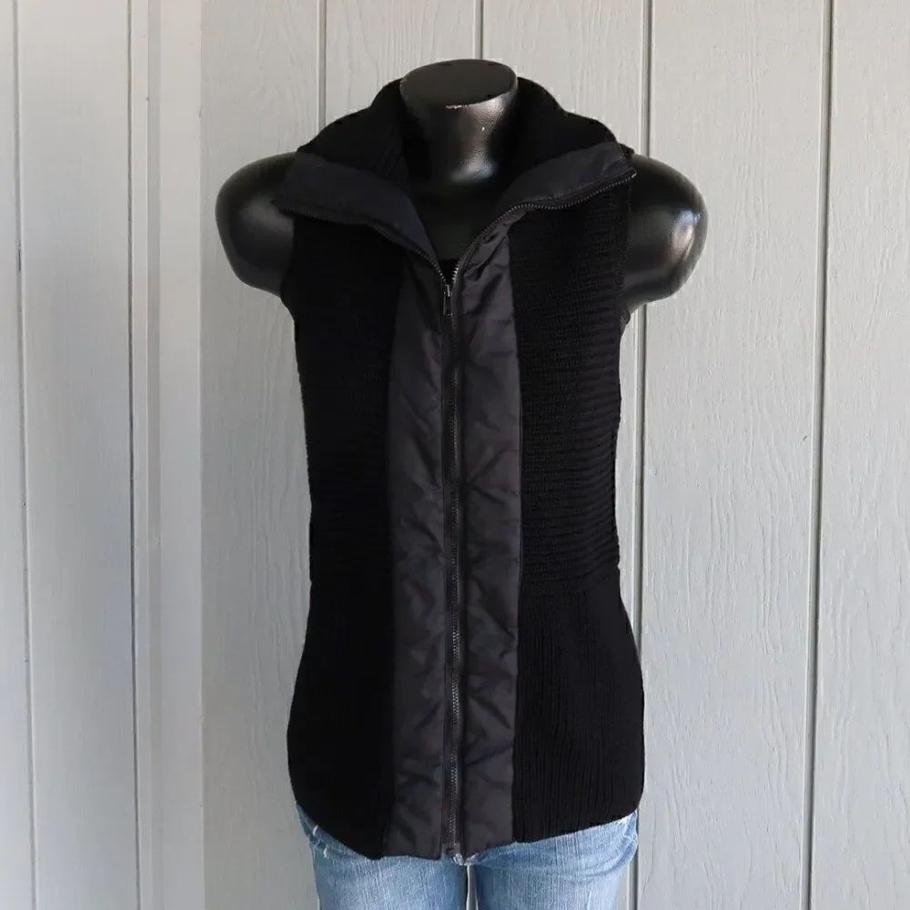 Eileen Fisher Merino Wool Zip Up Vest
